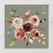 セージグリーンエレガントフローラスクエア結婚ズ メニュー (裏面)