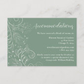 セージグリーンエレガントフローラ結婚の宿泊施設 エンクロージャーカード (正面)
