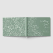 セージグリーンエレガントフローラ結婚ズ ゲストブック (全面)