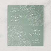 セージグリーンエレガントフローラ結婚ズ プレイスカード (外部開封)