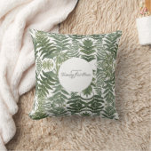 セージグリーンエレガントフローラ クッション (ブランケット)