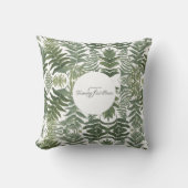 セージグリーンエレガントフローラ クッション (正面)