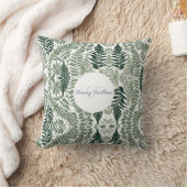 セージグリーンエレガントフローラ クッション (ブランケット)