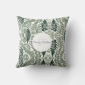 セージグリーンエレガントフローラ クッション (裏面)