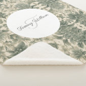 セージグリーンエレガントフローラ シェルパブランケット (3/4)