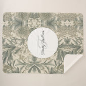 セージグリーンエレガントフローラ シェルパブランケット (正面(横))