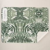 セージグリーンエレガントフローラ シェルパブランケット (正面(横))