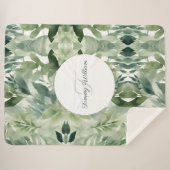 セージグリーンエレガントフローラ シェルパブランケット (正面(横))