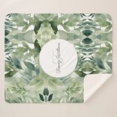 セージグリーンエレガントフローラ シェルパブランケット (正面(横))