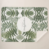 セージグリーンエレガントフローラ シェルパブランケット (正面(横))