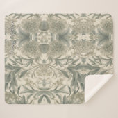 セージグリーンエレガントフローラ シェルパブランケット (正面(横))