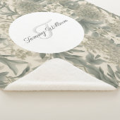 セージグリーンエレガントフローラ シェルパブランケット (3/4)