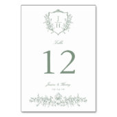 セージグリーンエレガントリージェンシーフローラクレスト結婚ーズ テーブルナンバー (裏面)