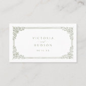 セージグリーンエレガントヴィンテージQRコードWebサイトカード プレイスカード (裏面)