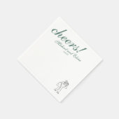 セージグリーンエレガント結婚パーソナライズされた応援 スタンダードカクテルナプキン (角)