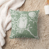 セージグリーンオウルウッドランドムーン自然装飾用クッション クッション (ブランケット)