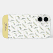 セージグリーンオリーブの枝モノグラム名 Case-Mate iPhoneケース (裏面 (横))