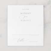 セージグリーンオリーブグリーンミニマル結婚リスト4 プレイスカード (外部開封)