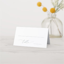 セージグリーンオリーブグリーンミニマル結婚リスト4 プレイスカード