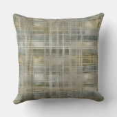 セージグリーンオリーブダスティブルーファームハウスプレイド クッション (裏面)