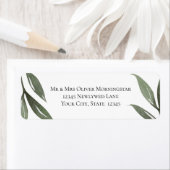 セージグリーンオリーブブランチウォーター葉カラー ラベル (インサイチュ)