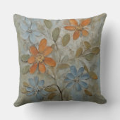 セージグリーンオレンジブルーフローラ クッション (裏面)