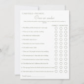 セージグリーンオーバーまたはブライダルシャワーゲームの下 案内状 (正面)