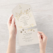 セージグリーンオールインワン結婚式招待状 オールインワン招待状 (貼ってはがせる)