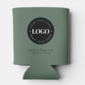 セージグリーンカスタムビジネス会社ロゴ文字 缶クーラー (裏面)