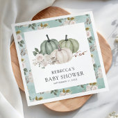 セージグリーンカボチャフローラ秋ベビーシャワー スタンダードカクテルナプキン
