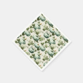 セージグリーンカボチャ&オータム花模様 スタンダードカクテルナプキン (角)