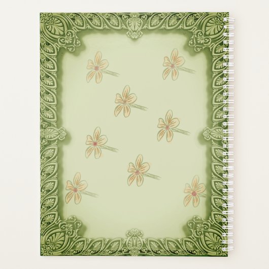 セージグリーンガーデパーソナライズされたン プランナー手帳 (裏面)