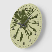 セージグリーンガーベラ ラージ壁時計 (傾斜)