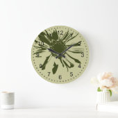 セージグリーンガーベラ ラージ壁時計 (ホーム)