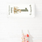 セージグリーンキリン幸せ1歳の誕生日 横断幕 (インサイチュ)