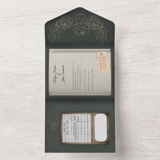 セージグリーンギルドバラブック結婚式招待状 オールインワン招待状 (内側)