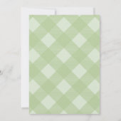 セージグリーンギンガム秋パンプキンパッチ誕生日 招待状 (裏面)