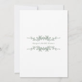 セージグリーンクラシックフローラフランスのブライダルシャワー 招待状 (裏面)