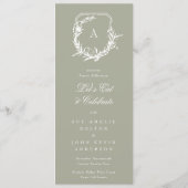 セージグリーンクラシックモノグラム結婚クレスト メニュー (裏面)