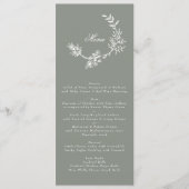 セージグリーンクラシックリースフローラモノグラム結婚ズ メニュー (正面)
