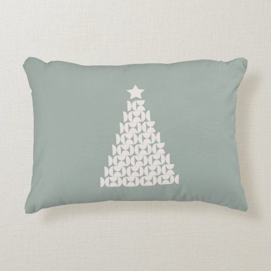 セージグリーンクリスマスツリー アクセントクッション (正面)