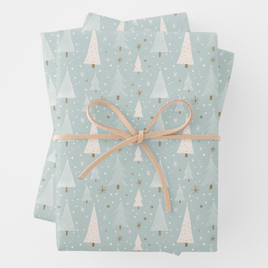セージグリーンクリスマスラッピング紙 ラッピングペーパーシート (インサイチュ)