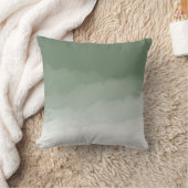 セージグリーングラデーションウォーターカラー(セージグリーン/ホワイト) クッション (ブランケット)