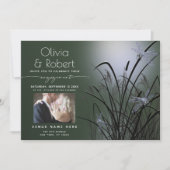 セージグリーングロー婚約ムーンライトトンフライ 招待状 (正面)