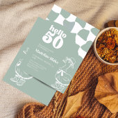 セージグリーングースハロー50誕生日 招待状