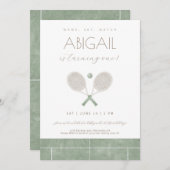 セージグリーンゲームセットマッチテニスの招待 サンキューカード (正面/裏面)