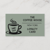セージグリーンコーヒーショップロイヤリティカード 名刺 (正面)