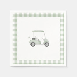 セージグリーンゴルフベビーシャワーナプキン スタンダードカクテルナプキン