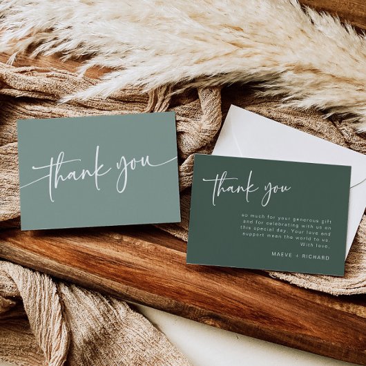 セージグリーンサンキューカードモダンミニマリストボーイ サンキューカード
