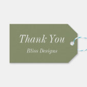 セージグリーンサンキュービジネスシンプル ギフトタグ (正面(横))